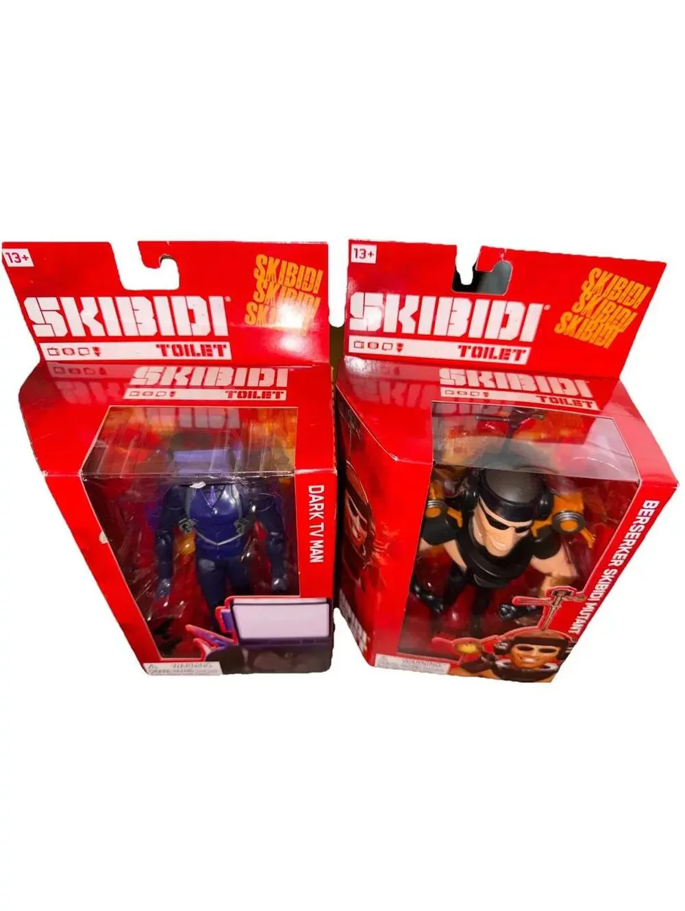 Lot Of TWO Skibidi Toilet Deluxe Figure Series Dark TV Man And Berserker Skibidi